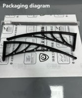 Abri anti-pluie en panneaux PC creux, directement de l'usine, avec supports en plastique durables pour portes et fenêtres