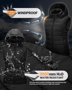 <b>Women's</b> <b>Black</b> Lightweight Packable Puffer Vest Hooded Travel <b>Waistcoat</b> Casual Outdoor Bodywarmer Insulated Factory Direct OEM - Product Image 6