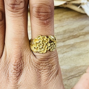 Market Favorite Brass <b>Ring</b> Boho Floral Band <b>Ring</b> For Women 18k Gold Plated Antique Flower <b>Statement</b> <b>Ring</b> Wholesale Dainty <b>Ring</b> - Product Image 3