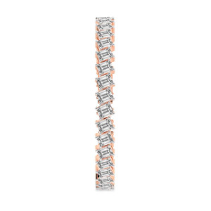 Bracelet tennis élégant fait main par un designer, en or rose 10 carats, avec émeraude Agatha et diamant de laboratoire (7 carats) Tw. Bijoux au travail de détail soigné et raffiné - Product Image 1
