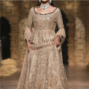 Vestido de Novia Étnico para Mujer, el Más Hermoso Vestido de Patrón Sólido para Damas, Ropa Pakistaní Ecológica Personalizada - Product Image 4