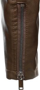 Veste d'hiver en cuir véritable de qualité supérieure, devant en toile, respirante, coupe-vent, doublure douce et confortable, style streetwear pour hommes - Product Image 6
