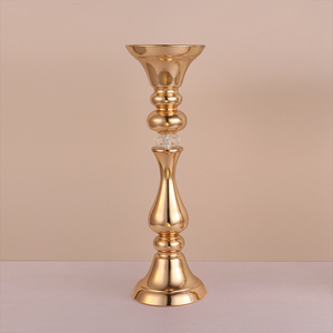 Ensemble de vases de table en métal doré, design traditionnel, finition laiton, décoration de mariage, porte-fleurs de haute qualité - Product Image 6