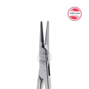 Castroviejo-Soporte de aguja TC, 14cm, SUTURA QUIRÚRGICA curvada, Forceps oftálmicos, medio Acero inoxidable dorado - Product Image 6