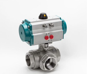 Vanne à boisseau sphérique pneumatique automatique à 3 voies SS316 actionneur de positionneur extrémité de bride alimentation manuelle pour l'eau pour les aliments et les boissons - Product Image 5