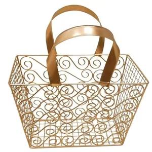 Cesta organizadora de metal para servir, cesta de regalo para frutas y pan, cesta de almacenamiento, cesta para empaquetar regalos para la mesa de comedor - Product Image 4