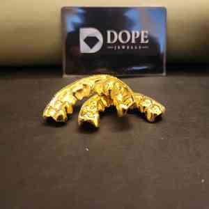 Ensemble de grillz personnalisés pour hommes, sertis de diamants, haut et bas, en argent sterling 925 plaqué or, sertissage pavé, bijoux hip-hop, 8,50 CT IDGL - Product Image 6