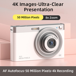 Cámara Digital de Video HD 4K 50MP Portátil, Zoom Óptico 8X, Enfoque Automático AF, Pantalla IPS de 2.88 Pulgadas, Mini Cámara Vlog para Viajes - Product Image 2