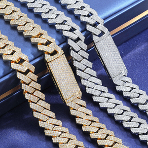 Luxury Moissanite Diamond Cuban Link <b>Chain</b> <b>Iced</b> <b>Out</b> Necklace Silver Hip Hop Jewelry Statement Gift - Product Image 6