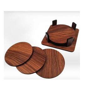 Sous-verres carrés en bois épais avec support – Accessoires de cuisine de qualité supérieure - Product Image 5