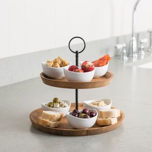 Modern Two Layer Cake Stand with Durable Metal <b>Frame</b> for Serving Desserts and Snacks - Product Image 4