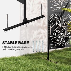 Paravent d'extérieur en bambou noir, écran de séparation décoratif en métal pour plantes grimpantes, élégant treillis de clôture extérieure, portails - Product Image 5