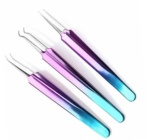 Pince à épiler en acier inoxydable pour l'acné, extracteur de points noirs, outil de soin du visage, multifonctionnel, pour extensions de cils et faux cils - Product Image 1