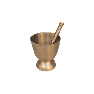 Modern Pure Brass Mortar And Pestle Set Imam Dasta Okhli Musal Handcrafted Antique Metal Spice <b>Herb</b> <b>Grinder</b> For Kitchen Use - Product Image 3