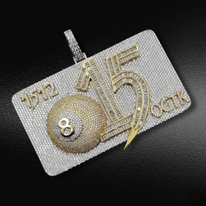 Pendentif Moissanite Luxe 15ème Anniversaire en Argent 925 Plaqué Rhodium, Coupe Brillante, Forme Animale, Breloque Numérique Hip Hop, Cadeau Unisexe - Product Image 1