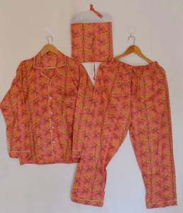 Women 100% Cotton <b>Pyjama</b> Set Floral Print Sleepwear Lounge PJ Set Button Fly Soft Breathable Nightwear - Product Image 1