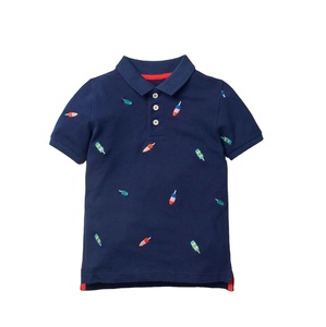 Nouveauté, vêtements pour enfants de haute qualité, haut à manches courtes rayé respirant, t-shirt polo en coton extensible pour garçons, fournisseur du Bangladesh - Product Image 2