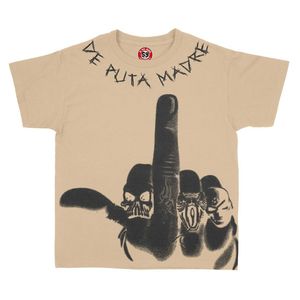 T-shirt unisexe à col rond, imprimé crâne et main, style punk, coupe classique, 100% coton, manches courtes, écologique, léger, toutes saisons - Product Image 1