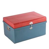 Coffre de rangement carré en fer/acier au carbone – Léger, portable, pour la maison, avec serrure, style européen, taille personnalisable, durable