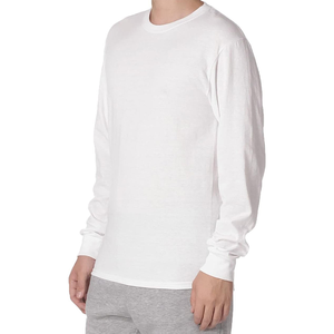 Camisetas de manga larga para hombre, modernas, de corte relajado, tela suave, cuello redondo, mangas completas, transpirables, para ropa urbana y moda diaria. - Product Image 3