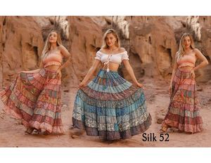 Jupe vintage pour femme à imprimé paisley, longueur genou, 100% polyester - Product Image 1