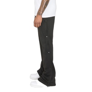 Men's Black Harem Pants With <b>White</b> Bandana Side Stripe Elastic Waist Casual Summer Wear Lightweight Cotton <b>Joggers</b> - Product Image 4