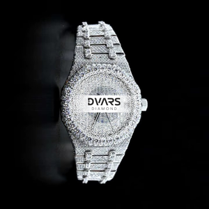 นาฬิกาอัตโนมัติสุดหรู กระจกแซฟไฟร์ เพชรโมอิสซาไนต์สี D ระดับความสะอาด VVS1 ตัวเรือนสแตนเลสสตีล ดีไซน์สง่างาม กันน้ำ ระบบกลไก - Product Image 1
