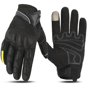 Guantes de Motocicleta de Cuero Personalizados para Invierno con Protección Rígida en los Nudillos, Ligeros, Transpirables, Guantes de Ciclismo de Dedo Completo - Product Image 1