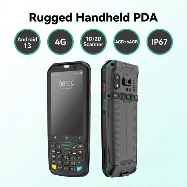 2026 Android Barcode Scanner 5100mAh Handheld Rugged Android 13 PDA 4G Wi-Fi Data RFID Inventory 1D2D/QR Inventory Scanner S4