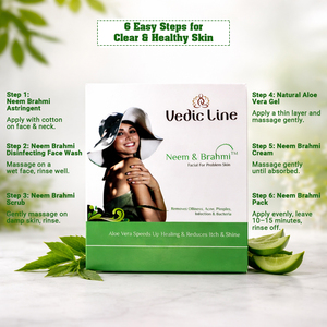 Kit Facial Vedic Line Neem & Brahmi, Solución Completa para el Cuidado de la Piel, para una Piel Clara, Radiante y Saludable, Precio de Exportación - Product Image 4
