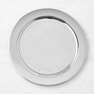 Assiette de Présentation Ronde en Métal Argenté Martelé de Luxe pour Mariages, Fêtes et Traiteur – Vente en Gros - Product Image 1