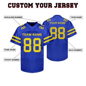 Manufacturer Direct American Football Jersey Polyester <b>Mesh</b> Dazzle Sublimation Private Label V Neck Durable Apparel - Product Image 4