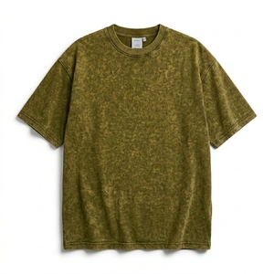 Camiseta Vintage de Algodón Grueso con Lavado Ácido, Corte Holgado, Estilo Urbano, Informal y a la Moda - Product Image 4