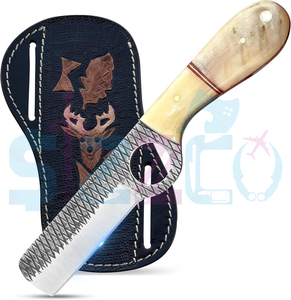 Couteau de boucher en acier carbone fait main, couteau de chasse et de camping à lame fixe avec étui en cuir – Style cowboy personnalisé - Product Image 2