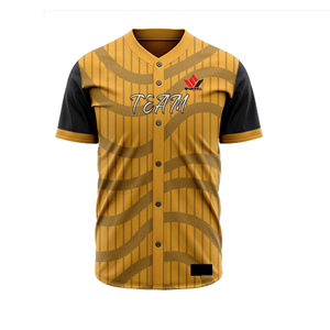 Men's Team Baseball Jersey Short Sleeve Striped Sublimated Moisture Wicking Polyester All Seasons Adult Sport Apparel - Product Image 4