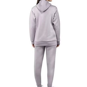 Sweat-shirt gris à capuche pour femme, manches longues, en polaire, décontracté, avec poches, coupe ajustée, toutes saisons, tricoté, color block - Product Image 5
