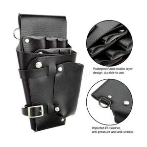 Étui professionnel pour ciseaux de barbier, sacoche de taille pour coiffeur en cuir PU, pochette à ciseaux réutilisable, durable, ceinture réglable, personnalisable OEM - Product Image 5