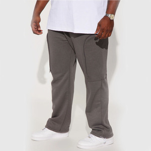 Pantalon de survêtement gris en molleton pour homme, très confortable, avec poches latérales zippées, taille élastique, style streetwear décontracté, en promotion - Product Image 2