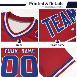 Camisetas de Béisbol Personalizadas de Alta Calidad con Cuello en V, Forma de Abanico, Cortas, Transpirables, Tallas Grandes, Impresión por Transferencia de Calor, 100% Poliéster - Product Image 3