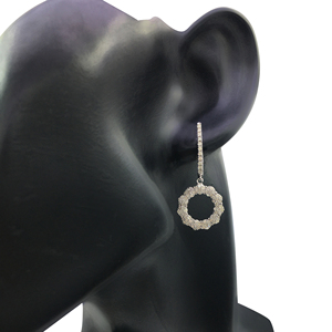 1.30 Cttw Round Cut Natural Diamond Drop <b>Dangle</b> <b>Earrings</b> for Women in 925 Sterling <b>Silver</b>, Prong Setting, 33x15mm - Product Image 4