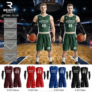ชุดยูนิฟอร์มบาสเก็ตบอล Rexfit Sports แบบสั่งทำพิเศษพร้อมลายพิมพ์แบบ Sublimation สำหรับผู้ชาย ทรง USA เสื้อเจอร์ซีย์และกางเกงบาสเก็ตบอล ระบายอากาศได้ดี ชุดกีฬาสำหรับทีม OEM - Product Image 2