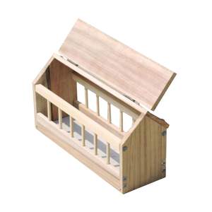 Mangeoire en bois pour pigeons, distributeur de nourriture à faible gaspillage pour volailles, poussins et oiseaux, mangeoire durable en bois pour oiseaux, fournitures pour animaux de compagnie - Product Image 6