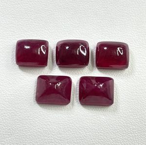 Cabujón de Rubí Natural de Alta Calidad, Color Rojo Rosado, 9x11mm, Octagonal, Tratado con Calor, Gema Suelta para Joyería - Product Image 1