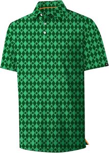 Chemises pour hommes respirantes et anti-plis, en jersey de coton, avec logo personnalisé, impression numérique, pour le golf, fabricant OEM en gros - Product Image 5