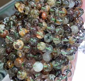 Chaîne de perles en quartz fantôme arc-en-ciel naturel, quartz de jardin, pour la fabrication de bijoux, fournitures d'artisanat DIY - Product Image 2