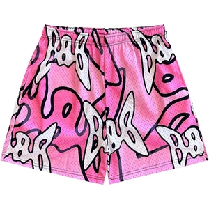 Shorts de sport en mesh pour hommes, impression intégrale personnalisée, style basketball, séchage rapide, respirant, shorts de sport pour la salle de sport - Product Image 3