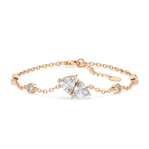 REYES Luxury Trillion Cut 3.13 Carat Moissanite Lobster Lock Chain <b>Bracelet</b> 925 Sterling <b>Silver</b> 14K Gold Rhodium Plated Jewelry - Product Image 5