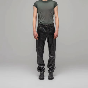 Pantalon formel pour homme, couleur personnalisée, enduit PU, coupe droite mi-haute, poches latérales, tissu toile respirant de poids moyen, fermeture boutonnée, hiver - Product Image 4