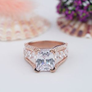 Ready to Ship Trendy 925 <b>Sterling</b> <b>Silver</b> Stacking <b>Ring</b> <b>Set</b> Emerald Cut Full Micro-Pave 5A Moissanite Wedding Band Women - Product Image 1