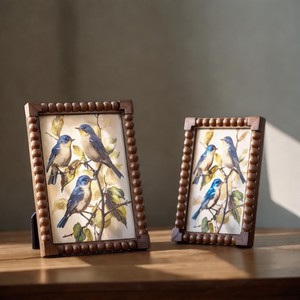 Assured Quality Wooden Photo <b>Frame</b> Rectangle Vertical Classic Design With Bird Art Tabletop Display - Product Image 6